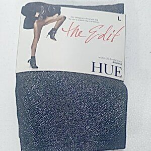 HUE‎ Glittery Black Knit Leggings